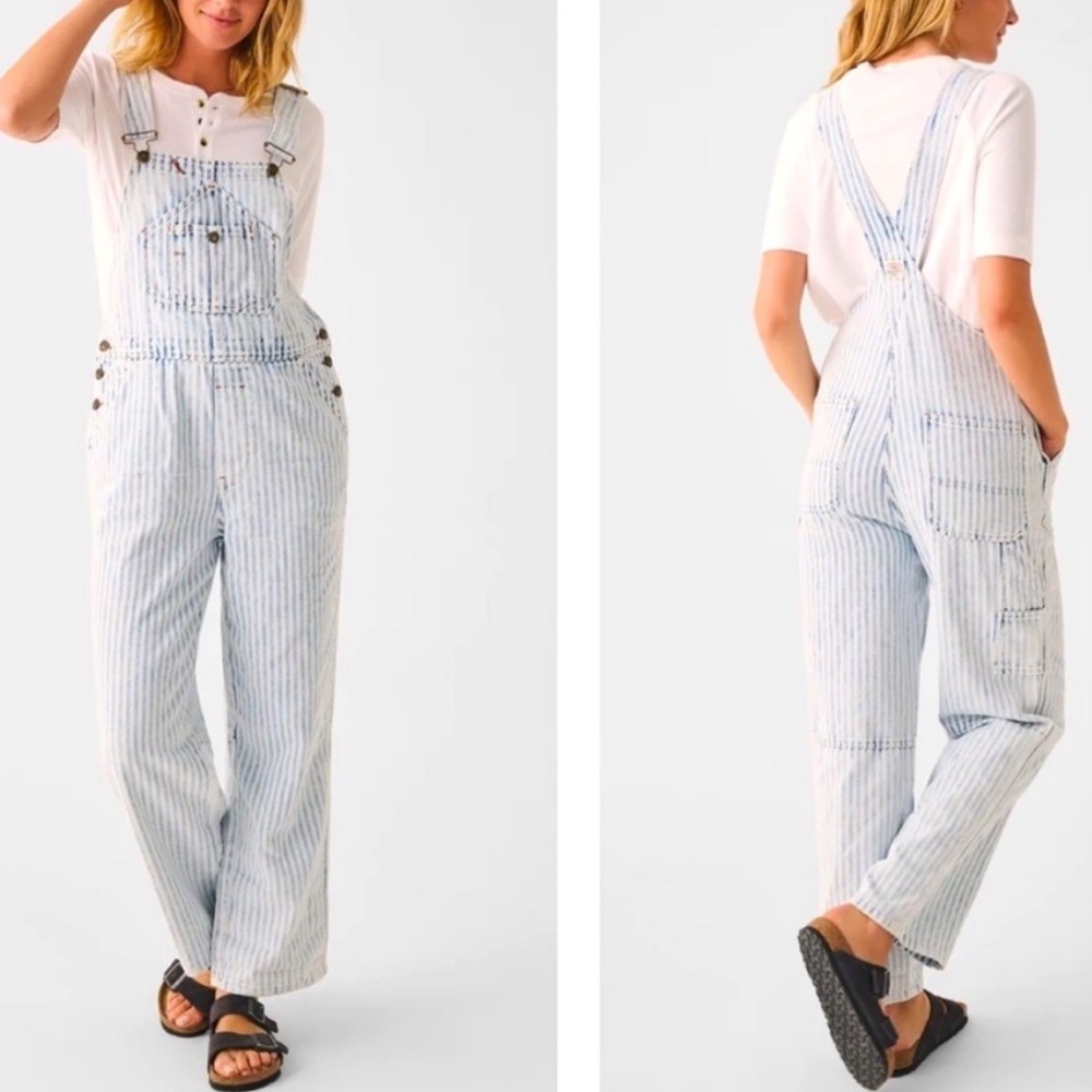 Faherty Topsail Straight Leg Overall - Rairoad Stripe - Small